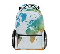 WowPrint World Map Art Backpack Book Bag Shoulder School Backpacks Rucksack Hiking Travel Daypack Casual Bags