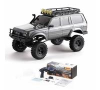 WOWRC FMS RC Crawler Toyota Cruiser LC80 FCX18-1/18 Offroad Trucks 4X4 RC Rock Crawler with 2.4Ghz Transmission, Portal Axles, LED Lights, 7.4V 900mAh Battery, USB Charger for Adults, Grey