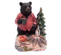 Wowser Black Bear Story Campfire Night Light, Rustic Cabin Decor, 6.5 inches