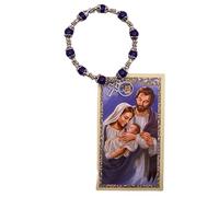 Wowser Christmas Rosary Stretch Bracelet with Holy Family Holy Card, Christmas Prayer, Sunday School Lessons and Catholic Church Activities