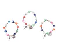 Wowser Colorful Rosary Bracelet Set, 5 Inch Sacramental Gift, Pack of 3