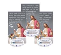 Wowser Heavenly Feast First Communion Silicone Bracelet & Prayer Card Set, Classroom Activitty, Pack of 3, 7 Inch