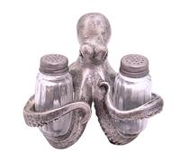 Wowser Octopus Salt and Pepper Set Holder, Nautical Décor, Shakers Included, 6 Inches, 15484