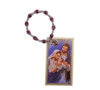 Wowser Our Lady of Advent Rosary Stretch Bracelet with Holy Family Card, Christmas Prayer, Sunday School Lessons and Catholic Church Activities