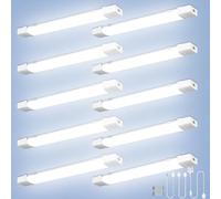 wowspeed 10Pcs 4FT 120CM Linkable Led Batten Light with Motion, 40W 6500K Plug&Switch Tube Shed Loft Light, IP43 Plug in Strip Sensing Lights for Garage Office Workshop Basement Bathroom Kitchen