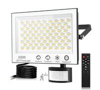 wowspeed 200W Security Lights Outdoor Motion Sensor, LED Floodlight Outdoor, IP66 Waterproof PIR Sensor Security Light, Dimmable Outdoor Light for Garden, Garage with 75cm Cable, 6500K Cold White