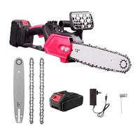 wowspeed 21V Electric Chainsaw with 3000mAh Battery and Charger, 12 Inch 2000W Cordless Electric Chainsaws, Powerful 4500rpm Battery Chainsaw with 2 Chains, Quick and Easy Chain Saw for Tree Pruning