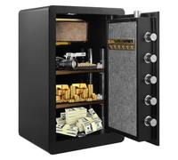 wowspeed 4.2 Cub Safe Box with Removable Shelf, Dual Anti-theft Alert System Fireproof Safe Box with Programmable Keypad, Spare Keys, Digital Money Safety Boxes for Documents Jewel Valuables
