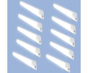 wowspeed 4FT LED Batten Light 10PCS, 40W Linkable Tube Lights, IP54 Waterproof 4000LM 6500K Daylight Plug in Office Ceiling Light Strip, LED Fluorescent Lights for Garage, Kitchen, Workshop(115cm)