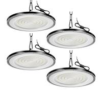 wowspeed 4PCS 200W LED UFO High Bay Light, 20000lm Garage Lighting, 6500K Cold White Hight Bay, IP65 Waterproof Commercial Bay Lighting Industrial UFO Lamp for Factory Workshop Gym Warehouse Shop