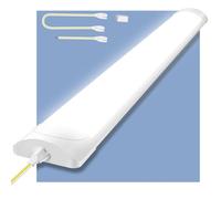wowspeed 5FT 50W Linkable LED Batten Light, 145CM Connectable LED Tube Light Shop Lights, IP54 Waterproof 7200LM 6500K Daylight Plug in Ceiling Lighting Strip, Shed Loft Lights for Garage Office