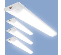 wowspeed 5FT 50W Linkable LED Batten Light 4 Pack, 145CM Connectable LED Tube Shop Lights, IP54 Waterproof 7200LM 6500K Daylight Plug in Ceiling Light Strip, Shed Loft Lights for Garage Office