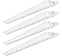 wowspeed 5FT LED Batten Light 4PCS, 50W Linkable Tube Lights, IP54 Waterproof 5000LM 6500K Daylight Plug in Office Ceiling Light Strip, LED Fluorescent Lights for Garage, Kitchen, Workshop(60+90cm)