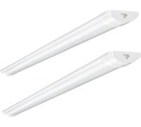 wowspeed 6FT LED Batten Light 2PCS, 60W Linkable Tube Lights, IP54 Waterproof 6000LM 6500K Daylight Plug in Office Ceiling Light Strip, LED Fluorescent Lights for Garage, Kitchen, Workshop(90+90cm)