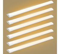 wowspeed 6PCS 30W LED Batten Light, 3ft Ceiling Tube Lights, 3000K Warm White Batten Light, 3600lm, 180°Beam Angle, Ceiling Lights for Home, Workshop, Office, Garage