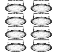 wowspeed 8PCS 100W UFO LED High Bay Light, 10000LM Industrial UFO Lamp, 6500K LED Warehouse Lighting, IP65 Waterproof Commercial Bay Lighting for Shop Workshop Garage Warehouse Lights