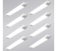 Wowspeed 8PCS 30W LED Batten Light, 3FT Linkable Tube Light, IP65 Waterproof 3000LM 6500K Daylight Plug-in Ceiling Strip, Fluorescent Lights for Garage, Office, Workshop
