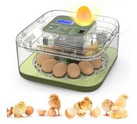 wowspeed Egg Incubator with Automatic Turning and Humidity, 12 Eggs Automatic Turner with Integrated Eggs Candler, 360° View, LCD Display+Temperature Control for Hatching Chicken Duck Goose Quail