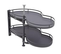 wowspeed Kitchen Blind Corner Pull-Out Organizer, Slide Out Blind Corner Kitchen Cabinet 2-Tiers Swing Tray for 36-inch/900mm Cabinet, 45.72~60.96cm Height Adjustable, 180°-270° Rotatable Angle