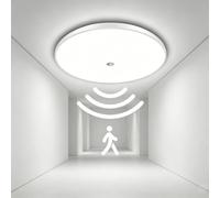 wowspeed LED Motion Sensor Ceiling Lights, 18W LED PIR Ceiling Lights Ø23cm, 6500K Cool White, Modern Round Indoor Light Fixtures, 8-10㎡ Light Coverage for Bedroom, Kitchen, Office, Living Room