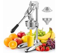 wowspeed Manual Lemon Juicer Hand Press, Manual Orange Juicer Professional Citrus Juicers Lemon Squeezer, Commercial Extractors Countertop Squeezer for Orange Lime, Whole Fruit Juicing (Silver)