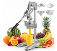 wowspeed Manual Lemon Juicer Machine, Manual Orange Juicer Professional Citrus Juicers Lemon Squeezer, Commercial Extractors Countertop Squeezer for Orange Lime, Whole Fruit Juicing (Titanium Grey)