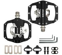WOWSPORT Mountain Bike Pedals,SPD Pedals,Durable Dual-Sided Design for Mountain & Road Bikes | Sealed Bearings & Easy Install (Includes Cleats & Tool, 9/16" Crank Compatible) Black