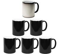 wowsubli 36 x Colour Changing Mugs for Sublimation Blank 11oz Matt Gloss Heat Press Transfer,Personalised Black Heat Changing Mug,Mug Magic Heat Sensitive Coffee Cup (11oz Matt)