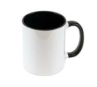 wowsubli 36 x Sublimation Mugs 10oz,11oz Blank Color Changing, Coloured Inner, or Rim Handle Ceramic Coffee Mug for Sublimation Heat Press Printing (Inner,Rim and Handle Black x 36)