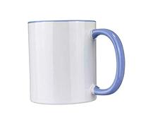 wowsubli 36 x Sublimation Mugs Blank 11oz Coloured Inner, Rim and Handle Double Coated Mugs for Sublimation Heat Transfer Print (Light Blue)