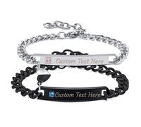 WOWTIFY Personalized Braided Couples Bracelet,Custom Name Promise Words Engraved Mutual Attraction Relationship Bracelets for Him and Her, Adjustable, no gemstone