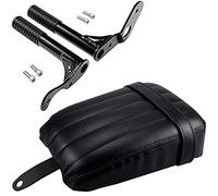 WOWTK Passenger Crash Bar Foot Pegs Bar Frame Slider and Rear Passenger Cushion Seat For Harley Softail Street Bob FXBB 2018-2023 Black