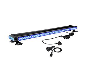 WOWTOU Strong Magnetic Rooftop Emergency Strobe 80 LED Blue Flashing Light Bar for Volunteer Firefighter EMS Law Enforcement Vehicles Trucks POV, Double Side Safety Warning Beacon Lights