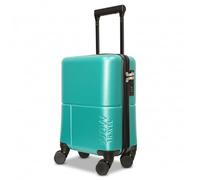 wowtravel 40×30×20 Cabin Suitcase Underseat Cabin Bag Ryanair Approved Carry On Lightweight Hard Shell Travel Case with Cup Holder Silent Wheels TSA Lock and Phone Holder (Teal)