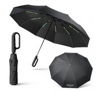 wowtravel Inverted Umbrella Windproof Strong Automatic Open Close Travel Brolly Reverse Folding Weather Proof Umbrella with Carabiner Clip Handle 10 Rib Frame for Men Women