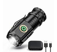 wowtravel Mini Rechargeable LED Torch 2000 Lumens Super Bright Pocket Flashlight with Clip Magnetic Tail USB C Charging Waterproof Torch for Camping Work Emergency