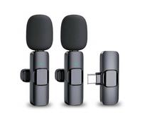 wowtravel Wireless Lavalier Microphones 2 Pack for Phone Tablet and USB C Devices with AI Noise Reduction Plug and Play Clip On Mic for Video Recording Vlogging Interviews TikTok YouTube