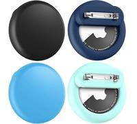 Wowwat Compatible with Apple Air Tags Holder for Kids, Hidden Cases with Safety Pin, Anti-Lost, for Kids, Babies, Elderly, Luggage, Shoes, Clothes, Black, Dark Blue