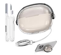 Wowwat for SHOKZ OpenDots ONE Case,Safety Lock Cases for SHOKZ OpenDots One's with Cleaner Kit, Men for Women with Keychain (Black)