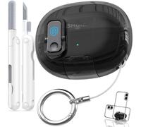 Wowwat for SHOKZ OpenDots ONE Case with Safety Lock & Phone Stand,Soft TPU Clear Case Drop Protective for SHOKZ OpenDots One's Earbuds with Cleaning Kit & Keychain for Men Women-Clear+Black