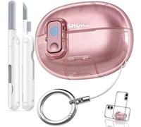 Wowwat for SHOKZ OpenDots ONE Case with Safety Lock & Phone Stand,Soft TPU Clear Case Drop Protective for SHOKZ OpenDots One's Earbuds with Cleaning Kit & Keychain for Men Women-Clear+Pink