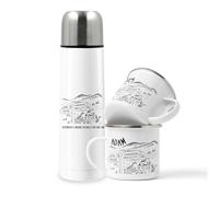 WOWZ DESIGN & PRINT DESIGN LTD Walkers Mug and Flask Set, Personalised Hiking Gift, Hiking Flask, Personalised Walker Mugs, British Walking, Countryside Walk