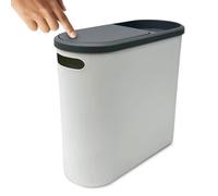 WOWZILLA Slim Trash Bin with Swing Lid, Compact 10L Waste Bin for Bedroom, Bathroom, Office, and Kitchen, Modern Design, Durable Plastic Rubbish Bin with Easy-to-Clean Finish