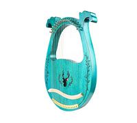 WowZza 16 Strings Lyre Harp Instrument for Beginner with Tuning Tool Spare Stlyre Harp for Beginners/Brown