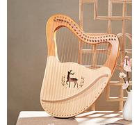 WowZza Lyre Harp,21/24/27/32 Metal Strings Mahogany Acoustic Harp with Extra Strings, Picks, Tuning Lever, Black Gig Bag, Beginner's Manual for Lyre/Black/24 Sts