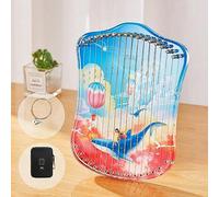 WowZza Lyre Harp Harpsichord Liras Harp Beginner Musical Instruments with Musical Notes/Blue Whale/17 Notes