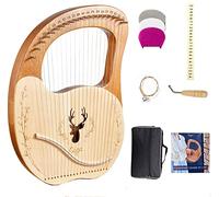 WowZza Lyre Harp, Lyre 19/21/24 Metal Strings Maple Saddle Body Lyre Harp with All Accessories Included/Original Wood Color/21 Sts