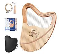 WowZza Lyre Harp, Metal Strings Instrument with Eva Bag, Tuning Wrench, Spare Strings, for Beginners Music Lovers Adult,24 Strings/-/21 Sts