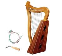 WowZza Professional Lyre Harp, 10/16/15/19 Strings Wood Stringed Instruments with Spare Strings, for Music Lovers Students Beginners/15 Sts