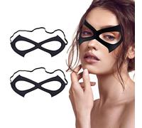 woxafo 2 Pieces Cat Mask Black Cat Eye Mask Leather Mask Half Face Mask Superhero Mask for Women Halloween Costume Cosplay Accessories Props